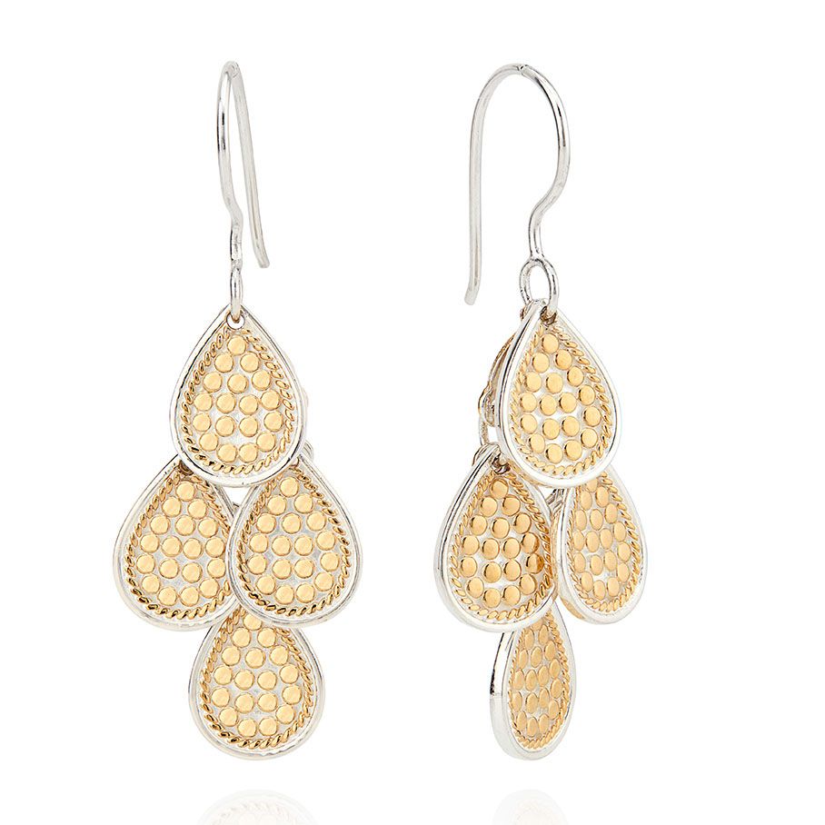 18k gold-plated chandelier earrings by Anna Beck